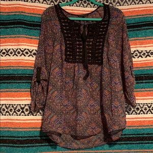 Multi-colored Sheer Blouse